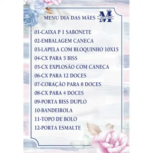 Arquivo Apliques Silhouette Kit Dia das Mães