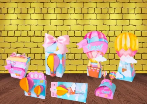 Arquivo Caixa Silhouette Balão Menina Candy Luxo