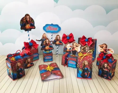 Arquivo Caixa Silhouette Capitã Marvel Luxo