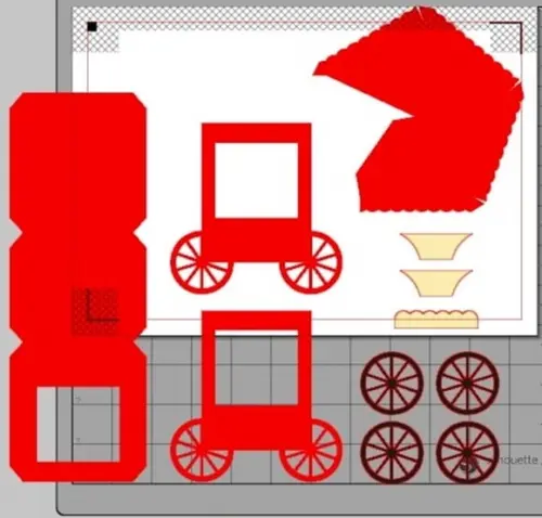 Arquivo Caixa Silhouette Carrinho de Pipoca Vermelho