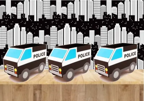 ARQUIVO CAIXA SILHOUETTE CARRO DE POLÍCIA