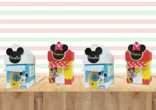 Arquivo Caixa Silhouette Casinha Mickey e Minnie