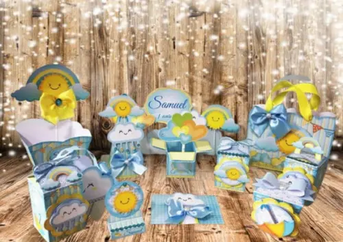 Arquivo Caixa Silhouette Chuva de Amor Menino Luxo
