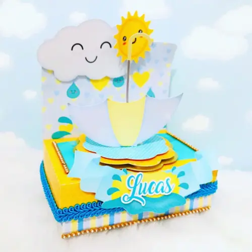 Arquivo Caixa Silhouette Chuva de Amor Menino Luxo