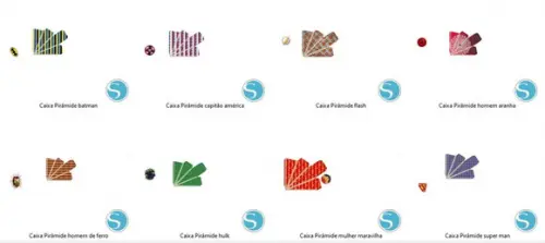ARQUIVO CAIXA SILHOUETTE CONES SUPER HEROIS
