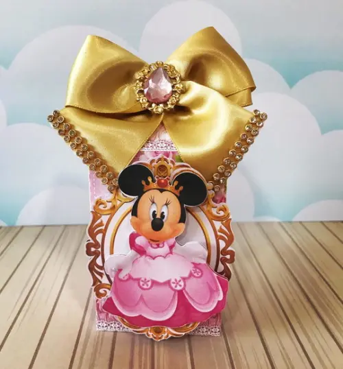 Arquivo Caixa Silhouette e pdf Princesa Minnie Rosa Luxo