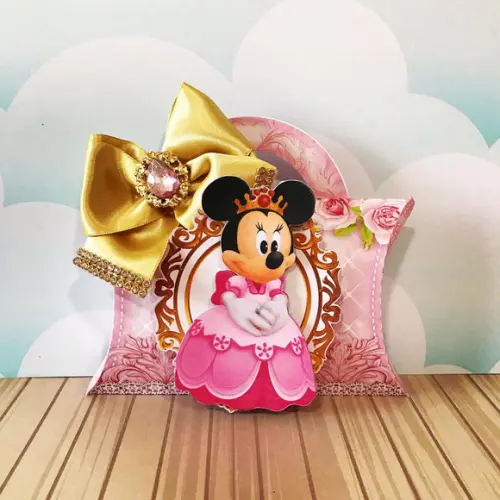 Arquivo Caixa Silhouette e pdf Princesa Minnie Rosa Luxo