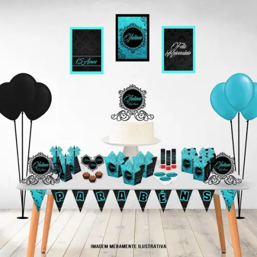 ARQUIVO CAIXA SILHOUETTE FESTA EM CASA AZUL TIFFANY