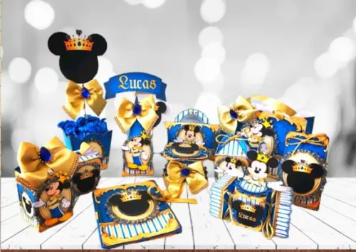 Arquivo Caixa Silhouette Mickey Realeza Luxo
