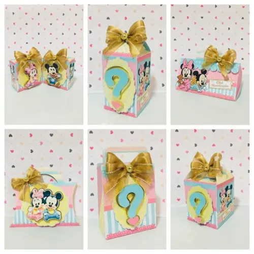 Arquivo Caixa Silhouette Minnie e Mickey Baby Luxo