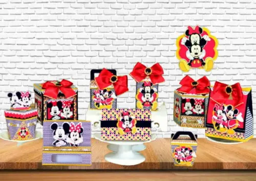 Arquivo Caixa Silhouette Minnie e Mickey Luxo