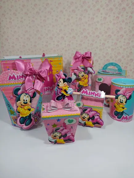 Arquivo Caixa Silhouette Minnie Rosa Luxo