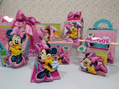 Arquivo Caixa Silhouette Minnie Rosa Luxo