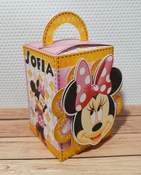 Arquivo Caixa Silhouette Minnie Rosa Luxo