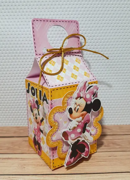 Arquivo Caixa Silhouette Minnie Rosa Luxo