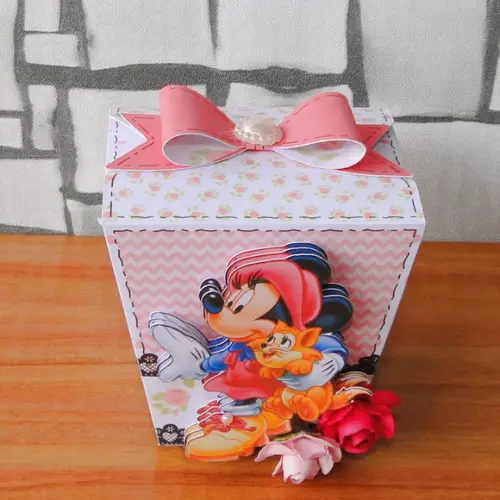 Arquivo Caixa Silhouette Minnie Rosa Luxo