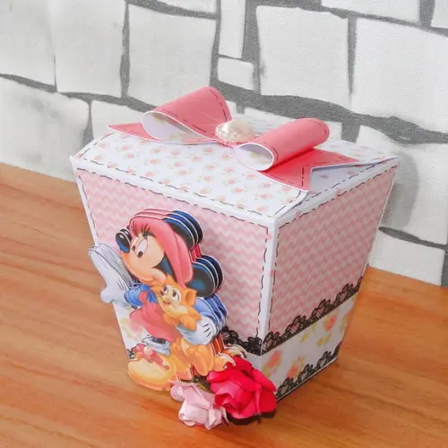 Arquivo Caixa Silhouette Minnie Rosa Luxo