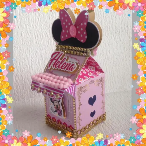 Arquivo Caixa Silhouette Minnie Rosa Luxo
