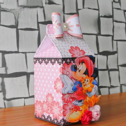 Arquivo Caixa Silhouette Minnie Rosa Luxo