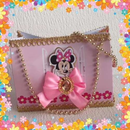 Arquivo Caixa Silhouette Minnie Rosa Luxo