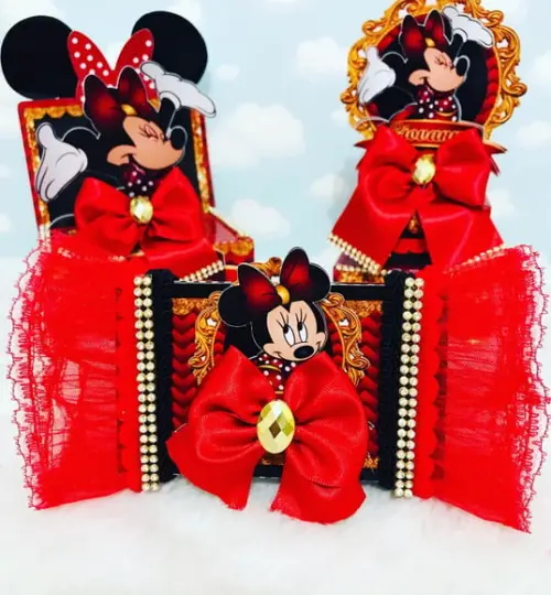 Arquivo Caixa Silhouette Minnie Vermelho Luxo