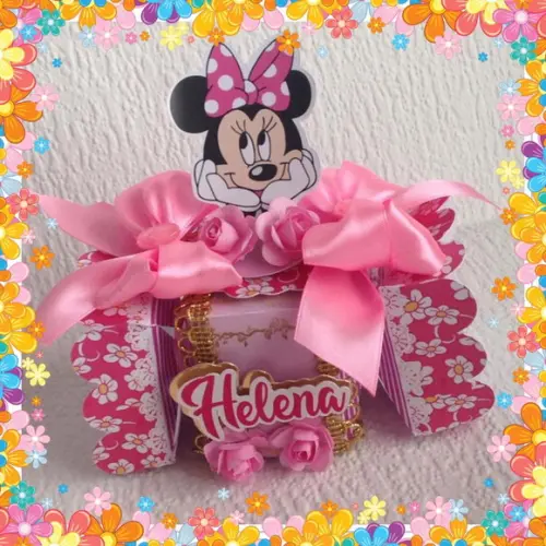 Arquivo Caixa Silhouette Minnie Rosa Luxo