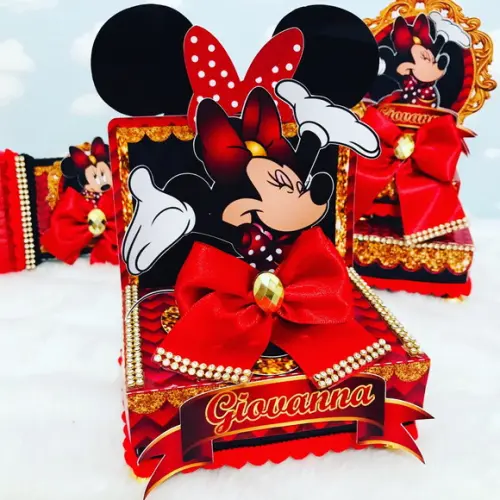Arquivo Caixa Silhouette Minnie Vermelho Luxo