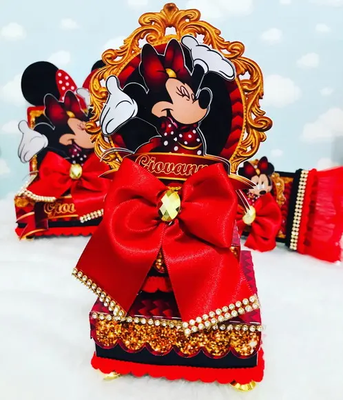 Arquivo Caixa Silhouette Minnie Vermelho Luxo