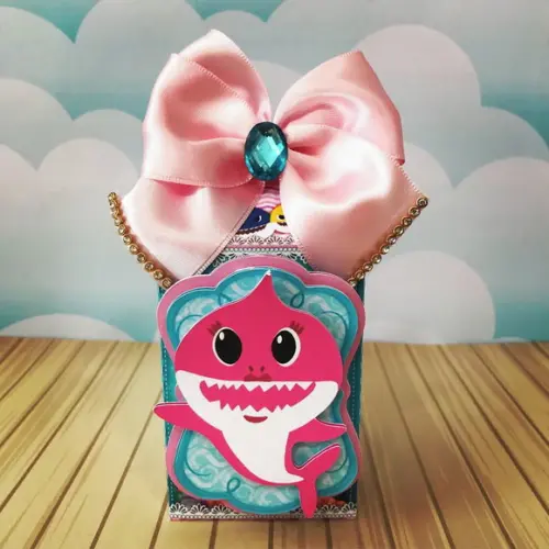 Arquivo Caixa Silhouette Tubarão Bebe Menina Luxo