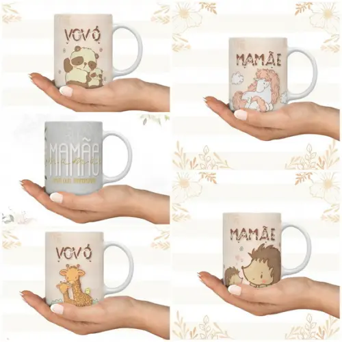 Arquivo Combo Arte para Sublimação Canecas Mães/avós