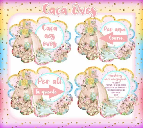 Arquivo Corte Digital Festa Caça aos Ovos Páscoa Luxo