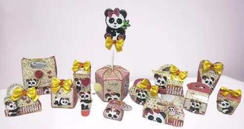 Arquivo Corte Digital Festa Panda Rosa Menina Luxo