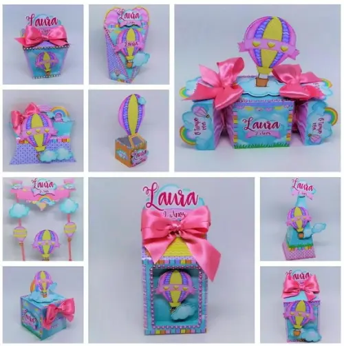 Arquivo de Corte Caixinha Festa Balão Candy Menina Luxo