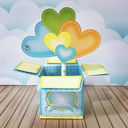 Arquivo de Corte Digital Chuva de Amor Menino Azul Luxo