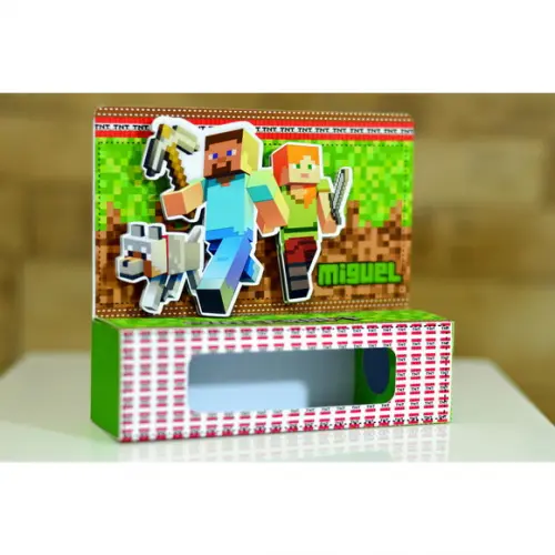 Arquivo de Corte Digital Convite Game Boneco Quadrado Luxo