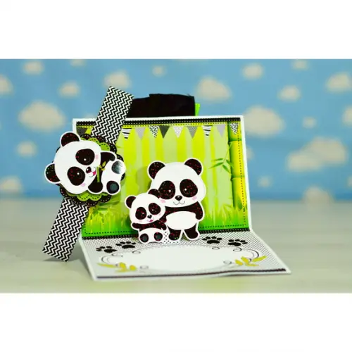 Arquivo de Corte Digital Convite Panda Menino Luxo