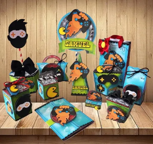 Arquivo de Corte Digital Silhouette Festa Video Game Luxo