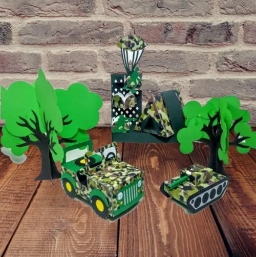 Arquivo de Corte Silhouette Exercito com Tanque e Jipe