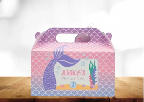 Arquivo Digital Caixa Lancheira Sereia com Apliques 3d
