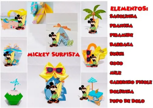Arquivo Digital de Corte Silhouette Mickey Surfista