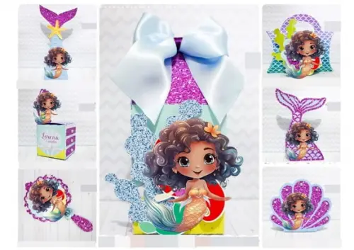 Arquivo Digital Silhouette Sereia Cute Afro