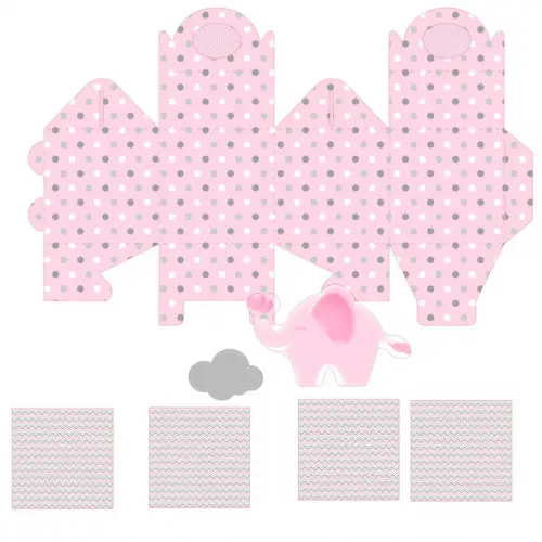 Arquivo Kit Silhouette Elefantinha Rosa Luxo Exclusivo