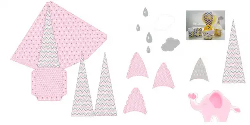 Arquivo Kit Silhouette Elefantinha Rosa Luxo Exclusivo