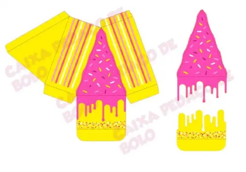 Arquivo Máquina Silhouette Caixa Fatia de Bolo