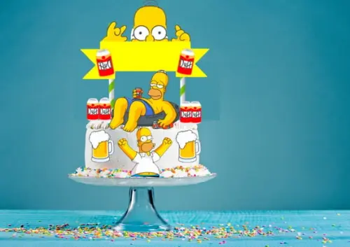 Arquivo Máquina Silhouette Topo de Bolo Homer Simpsons