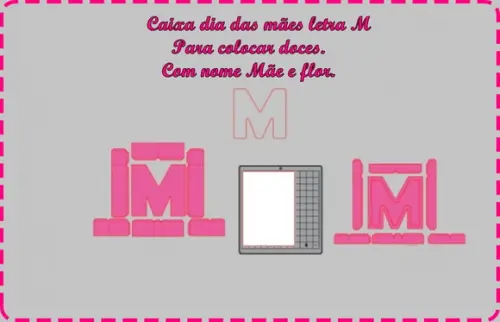 Arquivo Silhouete Caixa Letra m Dia das Mães. Maravilhosa!
