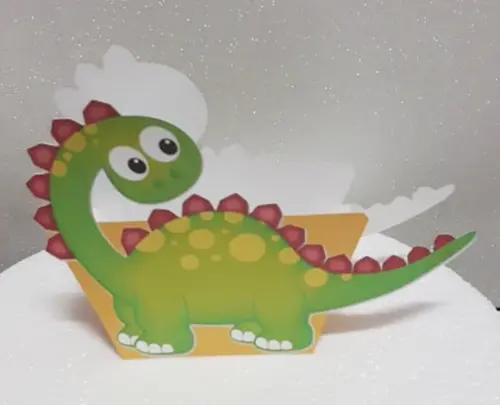 Arquivo Silhouette Caixa Centro de Mesa Dinossaurinho Fofo