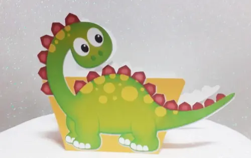 Arquivo Silhouette Caixa Centro de Mesa Dinossaurinho Fofo