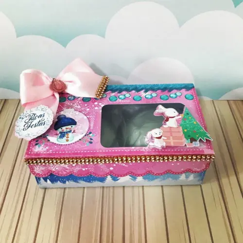 Arquivo Silhouette e pdf Kit Natal Rosa e Azul Luxo