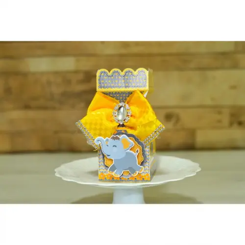 Arquivo Silhouette Elefantinho Chevron Amarelo Luxo